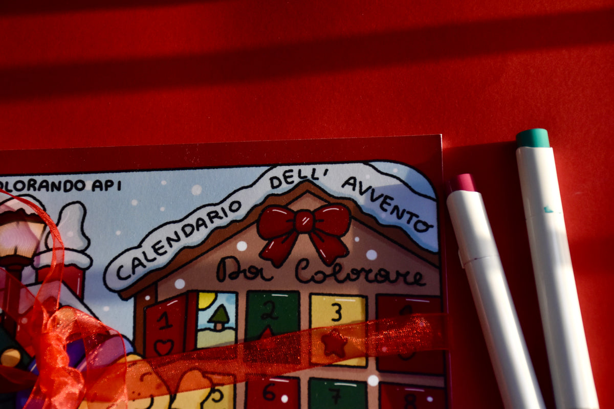 ASPETTANDO NATALE CON COLORANDO API: Calendario dell'avvento da colorare
