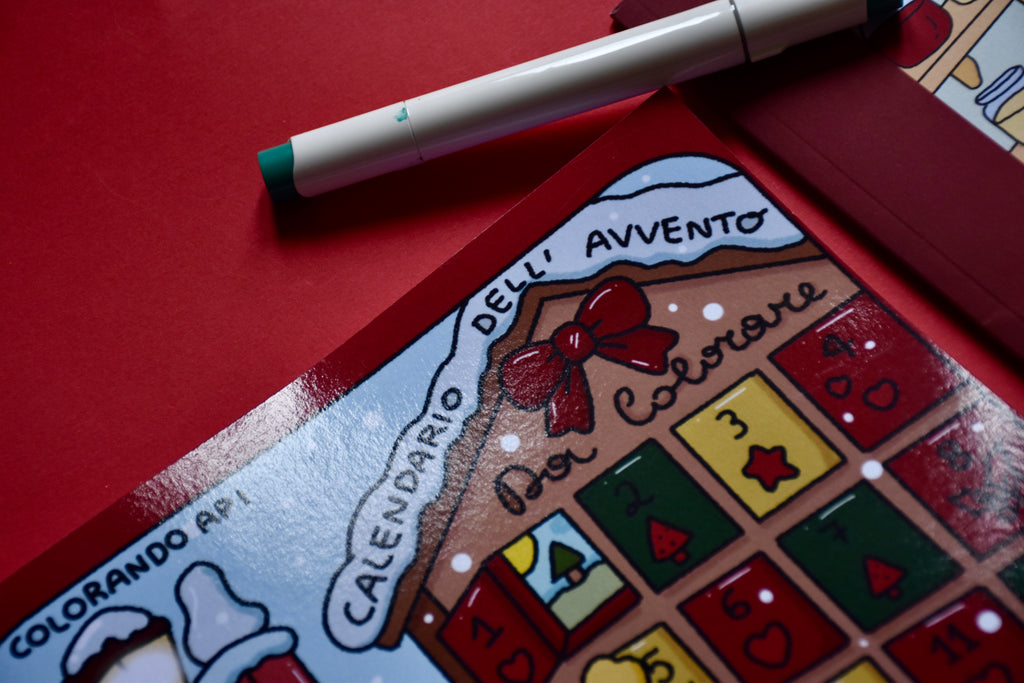 ASPETTANDO NATALE CON COLORANDO API: Calendario dell'avvento da colorare